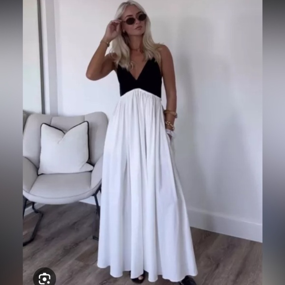 Zara NWT contrasting midi dress